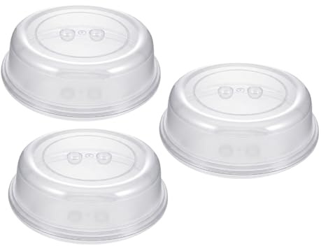Microwave Splatter Ventilated Cover - Set of 3 BPA-Free Microwave Plate Covers for Food | 10-Inch (26 cm) Microwave Dish Covers for Kitchen |Reusable | Dishwasher Safe