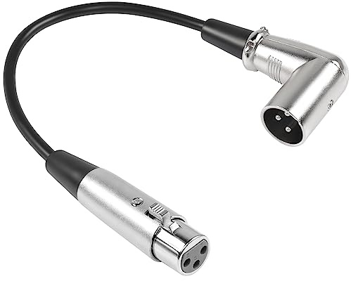 QIANRENON 90° Winkel XLR Mikrofon Kurzes Kabel, 3Pin Rechter Winkel Stecker Auf Buchse Symmetrisch, 90 Grad Audio Verlängerungskabel für Lautsprecher Mischpulte Verstärker, 30cm/11.8in