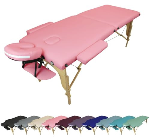 Vivezen - Klappbarer 2-Zonen-Massagetisch aus Holz mit Reiki-Panel + Zubehör und Tragetasche