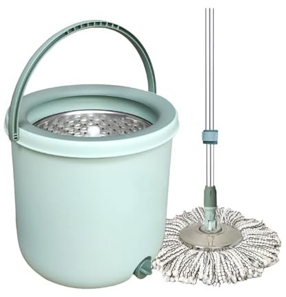 BZJPRFC Trapeador Y Cubo De 5 litros (1,09 Galones) con Juego De Escurridor, Cubo De Plástico For Fregona For Uso En Seco Y Húmedo, Mango Cómodo Y Duradero For Limpieza De La Casa (Color : Green)