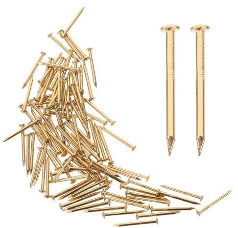 Gadpiparty 200 Stück Rundkopfnägel Wandnägel Boxennägel Vintage-Möbelnägel Nägel Für Bilder Zum Aufhängen Für Holzbearbeitung Trockenbau Goldenes A
