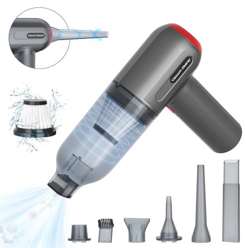 Handheld 9000Pa Rechargeable Car Vacuum Cleaner - Cordless, Lightweight Mini Vacuum with Blowing & Blow Nozzle Brush, Type-C High Power Suction for Car, Home, Office