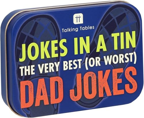 Talking Tables 100 Cards Dad Jokes, Play with Family, Funny Present for Fathers Day, Birthday, Christmas Secret Santa, Stocking Fillers, Xmas Gifts, Travel Card Games, Ages 13+
