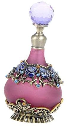 Oshhni Flacon de Parfum En Verre, Récipient pour Parfum, Bouteille Vide Portable pour Dames et Filles, Rose