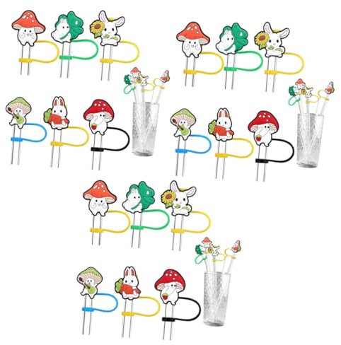 Cabilock 3 Juegos Sombrero De De Dibujos Animados Tapón De Tapón De Adornos De Accesorios Para Bebidas Tapas Para Pajitas De Tiro Gorras De Para 6 piezas * 3