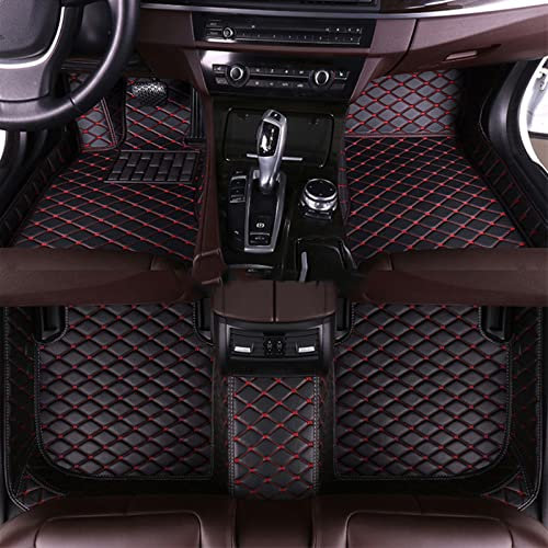 NYSQOFMB Automatten Für Kia Für Sorento (fünf Sitze) 2009 2010 2011 2012 Auto-Fußmatten Custom Auto Foot Pads Auto-Teppichabdeckung(Black-Red)