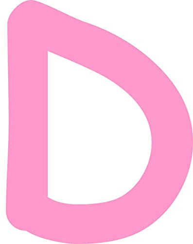 Kleckerliese Buchstaben Aufkleber 48 cm Einzel – seidenmatte Alphabet Sticker A–Z für Kinderzimmer, Wand, Tür, Möbel & Auto – selbstklebend & konturgeschnitten – D – Farbe Rosa