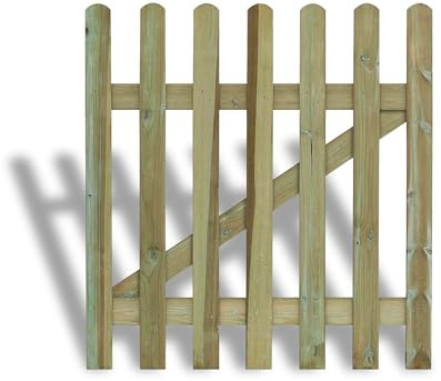 BONAFIDE 3 x 3Ft Wooden Garden Gate, Premium Picket Garden Gate, Round Top Picket Garden Gates, Pressure Treated Outdoor Gate With FSC Tanalised Wooden Gate