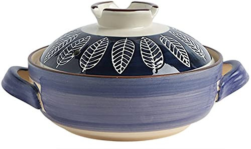 Msuiiixcccc Cooking pot ceramic casserole dish with colorful flower lid round ceramic clay pot for stewing pot for stewing rice cooker D 2.5L (B 1.5L) (A 1.5L)