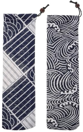 OUNONA Tragbare Bestecktasche Aus Baumwolle Und Leinen 25.3X7 Zoll Japanische Besteckhülle Mit Reißverschluss Für Essstäbchen Und Löffel Wiederverwendbarer Besteck Organizer Für Reise Und Alltag