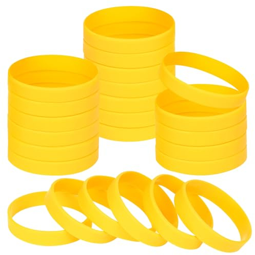 NAHRMY Silicone Wristbands Blank Rubber Bracelets for Adult Kid Teen, 24 pcs Sports Party Silicone Elastic Wristband Bracelet bands for Events School Teacher Supplies