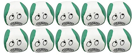 Bohnensäcke Cornhole -Taschen werfen Sandsäcken 10pcs niedliche Emotionen Muster rund Outdoor Beach Games Familienfreunde Kinder PU Leder Ceramsite Foam 5x5x5cm (Grün)