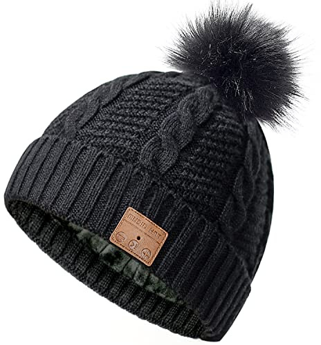ChenFec Berretto Bluetooth – Morbido e caldo cappello lavorato a maglia con altoparlante stereo cuffie, microfono, mani libere per chiamate e musica, compatibile con tutti i dispositivi Bluetooth