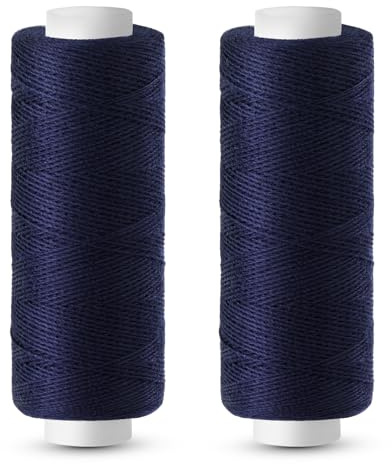 Easusy Navy Thread, 2 PCS 200 Yards Strong Sewing Thread, All Purpose Thread for Sewing Machine, Hand Stitching, Embroidery