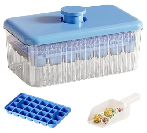 Bac à glaçons avec couvercle et boîte de rangement, moule à glace avec couvercle pour congélateur, retrait facile pour boissons rafraîchissantes comme jus de fruits, cocktails et café