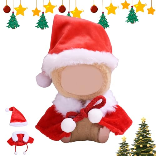 Weihnachtskleidung für 17 cm große Puppen, 2PCS Bekleidung für 17cm Plüsch, Kuscheltier Kleidung Outfit nur Bekleidungs zubehör, Weihnach-tskleidung für 17cm Puppen, Geschenke für We-ihnachtskleidung