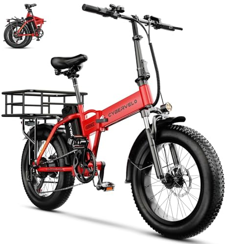 1000W Folding Electric Bike, 48V 20.8AH Large Removable Battery E-Bike, 30+MPH, 80 Miles Max Range, 20 Fat Tire Electric Bike for Adults, Adult Electric Bicycles Commute E-Bikes For Women/Men