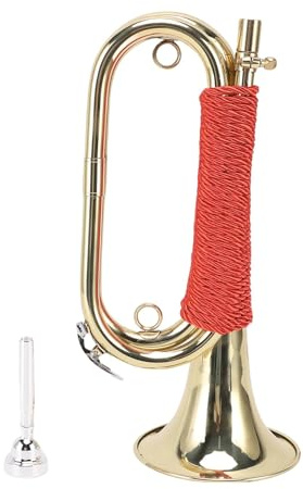 VGEBY Signalhorn, Premium-Kavallerie-Trompete Vergoldet mit Hellem Klang für Schulbands, Sommercamps, Ensembles, Inklusive Aufbewahrungstasche und Zubehör