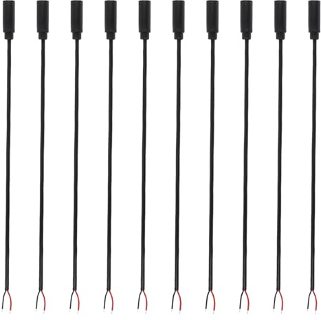 PENGLIN 10PCS 3.5mm 1/8 TS Mono Audio Female Socket to Bare Wire Open End Cable, 25CM TS 2 Pins Connector to Speaker Wire Pigtail Cable for Headphone Speaker Controller DIY Repair Replacement
