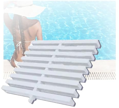 IPAGSEFWE Caillebotis en plastique pour piscine, Grille de trop-plein en plastique for piscine et salle bain, blanche, plusieurs tailles(30x100CM/5pieces)
