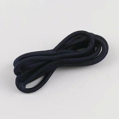 Cordones elásticos de 4,0 mm para ropa, cintas para el pelo, correas de goma elásticas, accesorios de costura DIY, azul marino, 4,0 mm, 5 metros (1 rollo)