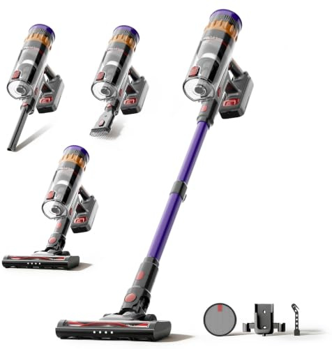 Lefant V1 Aspirapolvere Senza Fili 40000Pa, Scopa Elettrica con LED Touch, Anti-Groviglio, Filtrazione 5 Stadi, 42 Min Autonomia, Batteria Rimovibile, 750ml, per Pavimenti, Tappeti e Peli Animali