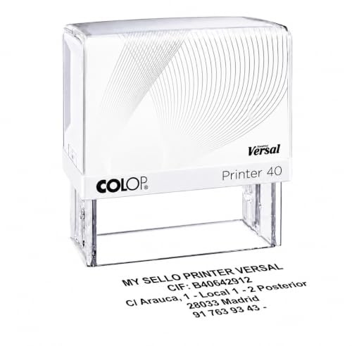 STAMPRINT VERSAL Sello Personalizado TRODAT 4913 | Sello Automático de Caucho 55x20 mm con Logo, Texto, Nombre y Dirección | Ideal para Oficina, Empresa, Médico y Profesor | Blanco
