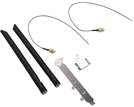 Eminchu Carte WiFi 6E, Carte Réseau Fil Triple Bande 6 GHz 5 GHz 2,4, Bluetooth 5.3 avec Interface M.2 et Double Antenne 8 DB, Support, Idéale pour Les Systèmes 10/11 64 Bits