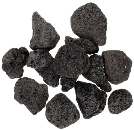 Toddmomy Rocas Volcánicas Naturales Negras para Acuario y Paisajismo, Estructura Porosa 150g (2-4 Cm), Grava Negra Decorativa para Plantas Suculentas y Jardín al Aire Libre