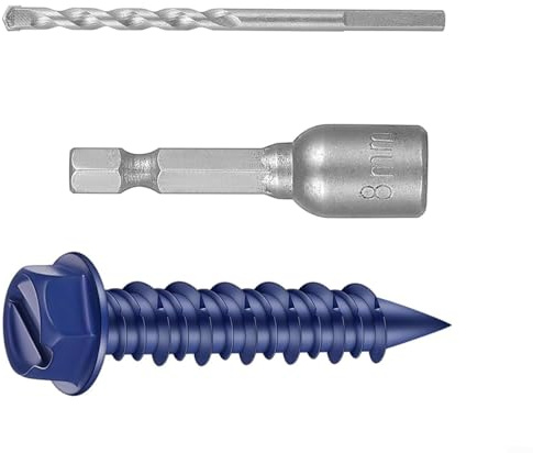 Crabop 40 viti di ancoraggio per calcestruzzo, M6,5 x 32 mm, in acciaio al carbonio ad alta resistenza, per muri di mattoni e blocchi di cemento