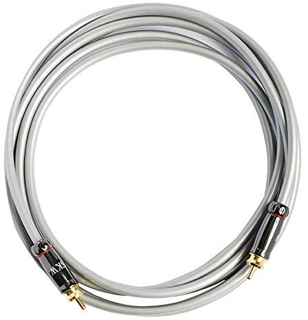 SKW Subwoofer Cable, Cable Coaxial Audio Digital - PVC - S/PDIF RCA para Teatro/HDTV/Subwoofer/Sistemas Hi-Fi/Home Cinema (3M / Gris)