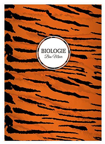 Kartenkaufrausch 8 personalisierte, Wilde Animal Print DIN A4 Schulhefte, Schreibhefte mit Tiger Muster Lineatur 20 (blanko Heft)