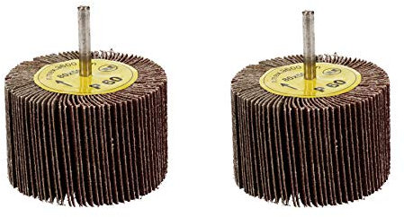 80mm x 50mm Flap Wheel Disc Abrasive Sanding Pad for Drills 60 Grit 2 Pack