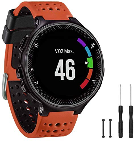 TopPerfekt Armband Kompatibel mit Garmin Forerunner 235, Weiches Silikon Ersatz Uhrenarmband Armband Armband für 220/230/235/620/630/735XT/235 Lite Smart Watch für Damen Herren