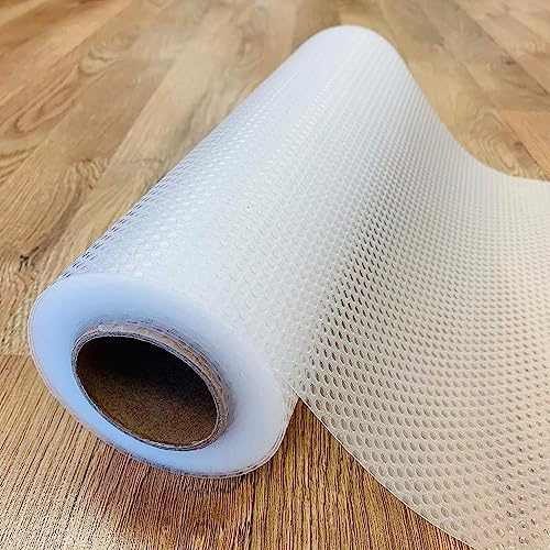 EVALAND Shelf Liners for Kitchen Cabinets Non-Adhesive 12 x 33 FT Clear Drawer Liner Non Slip, Washable Cabinet Liner, Waterproof Shelf Liners for Cabinets, Refrigerator Bathroom Pantry Cabinet Mat