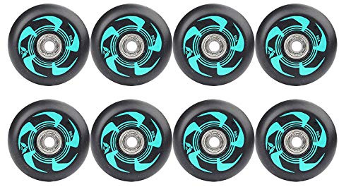 SSCYHT 8 Stück Inline Skate Wheels 72Mm 76Mm 80Mm Inline Skates Ersatzrad Mit ABEC-9 Lagern,Grün,76mm