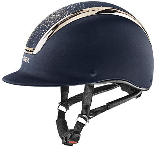 uvex suxxeed jewel - robust ridhjälm för dam och herr - individuell storleksanpassning - optimal ventilation - navy-rosé - 57-59 cm