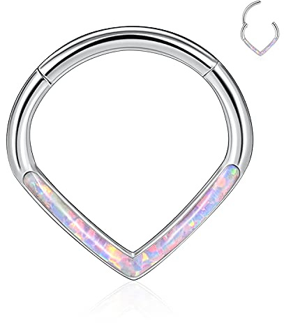 Septum Jewellery Septum Clicker Rings Orecchini Daith Anello al naso in acciaio chirurgico Orecchini Clicker senza cuciture Gioielli per piercing alla conchiglia Rook Cartilagine Helix Tragus Ring