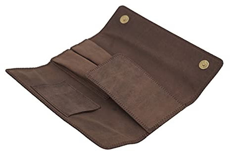 GERMANUS Zigarrenetui für 2 Zigarren aus Leder - Made in EU, Wildbraun Dunkel