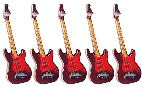 CENPEK 5 Stück 1:12 Miniatur-Instrumente für Puppenhaus, E-Gitarre, klassisches Zubehör