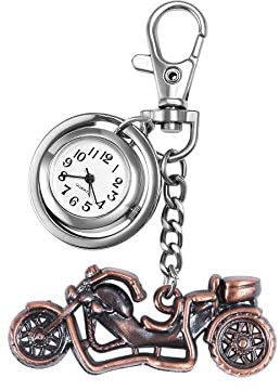 JewelryWe Herren Taschenuhr Schlüsselanhänger mit Gravur ‘Love You Daddy' Werkzeug Sets Anhänger Quarz Analog Uhr Geschenk für Vatertag