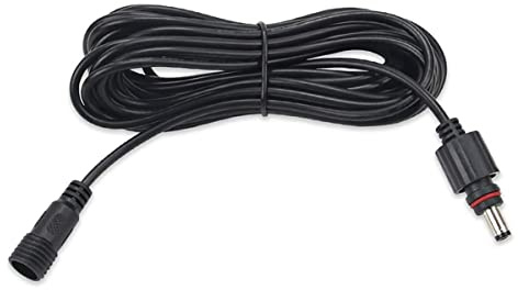 Liwinting DC Verlängerungskabel Wasserdicht Verlängerungskabel Außenleuchte Verbinden Kabel 5.5 x 2.1mm 2pcs 3m, Schwarz