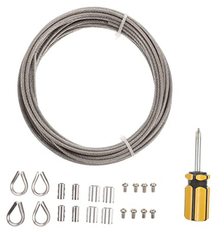 Happyyami 1 Satz Drahtseil-kit Flechtzaun Elektrokabel Aussenbereich Gardinenzubehör Vorhang Drahtseil Edelstahlseil Litzenkabel Gardinen Zubehör Enge Linie Rostfreier Stahl Metall