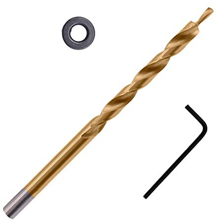 Anawakia 9mm 9.5mm HSS Step Drill Bit with Pocket Hole and Depth Stop Collar (9mm, Gold)