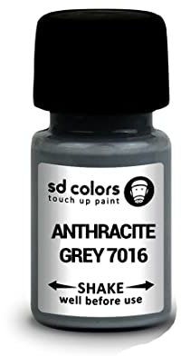 SD COLORS ANTRACITE GRIGIO RAL 7016 Nuova vernice per ritocchi 15ML SPAZZOLA DI RIPARAZIONE SCRATCH CHIP