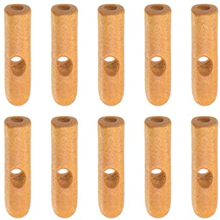 sourcing map 10uds Paraguas Cola Cabeza Cuentas 3,2mm Agujero Diámetro 26mm Longitud PVA Fibra Paraguas Componentes para Plegable Paraguas Cubierta Piezas, Madera