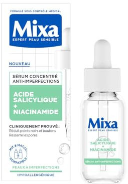 Mixa - Siero concentrato anti-imperfezioni - Per pelli con imperfezioni - Arricchito con acido salicilico e niacinamide - 30 ml