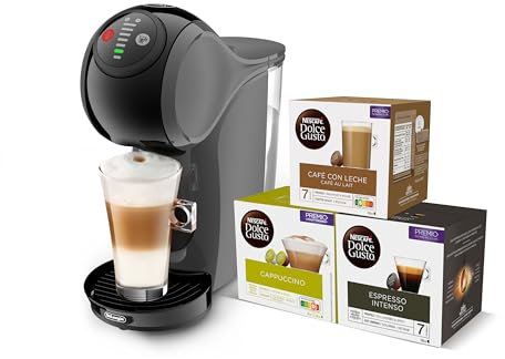 De'Longhi Dolce Gusto Genio S EDG226.A, Máquina de Café en Cápsulas, Incluye 3 Paquetes de Cápsulas, Diseño Compacto, Tamaño de Bebida Ajustable, Depósito de Agua Extraíble de 0,8L, 1600 W, Gris