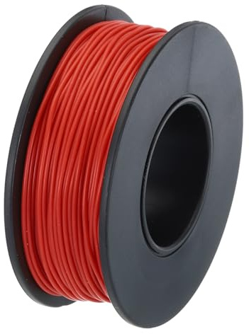 QUARKZMAN 30AWG Kabel Elektrischer Draht 0,05 mm² Verzinntes Kupferkabel 30 Meter, Stromkabel Hohe Temperatur Leitung Erdkabel Litzenkabel Elektro Klingeldraht für Kfz Kabelkanal, Rot