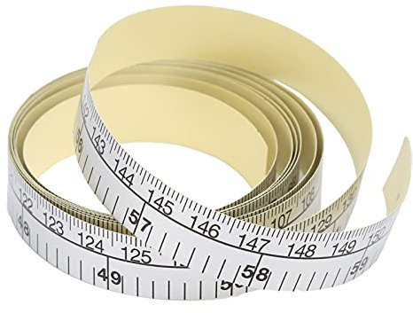KIMISS Double-Scale Adhesive Measuring Tape, Flexible Sewing Ruler, Tailor Soft Measure Tape for Sewing Table, Self Adhesive, Right to Left Read, Stick-on Ruler, 1 Meter